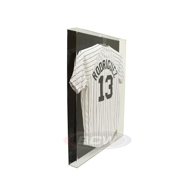 BCW large acrylic jersey display case angled view with black back