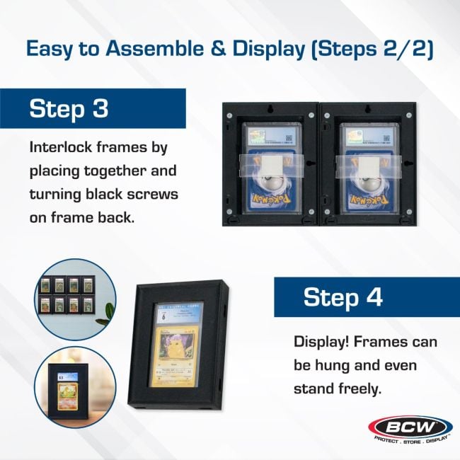 BCW interlocking graded card frames product information