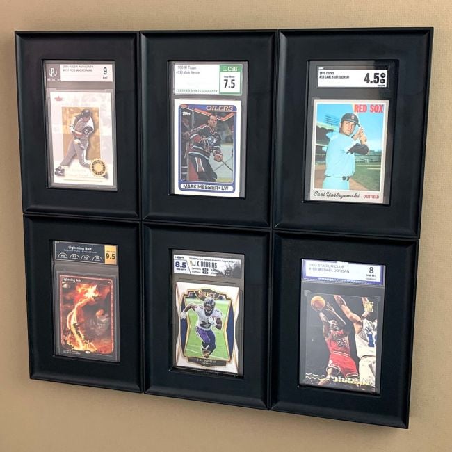 BCW interlocking graded card frames displaying slabs