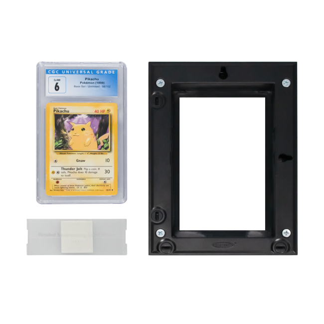 BCW interlocking graded card frames assembly step one