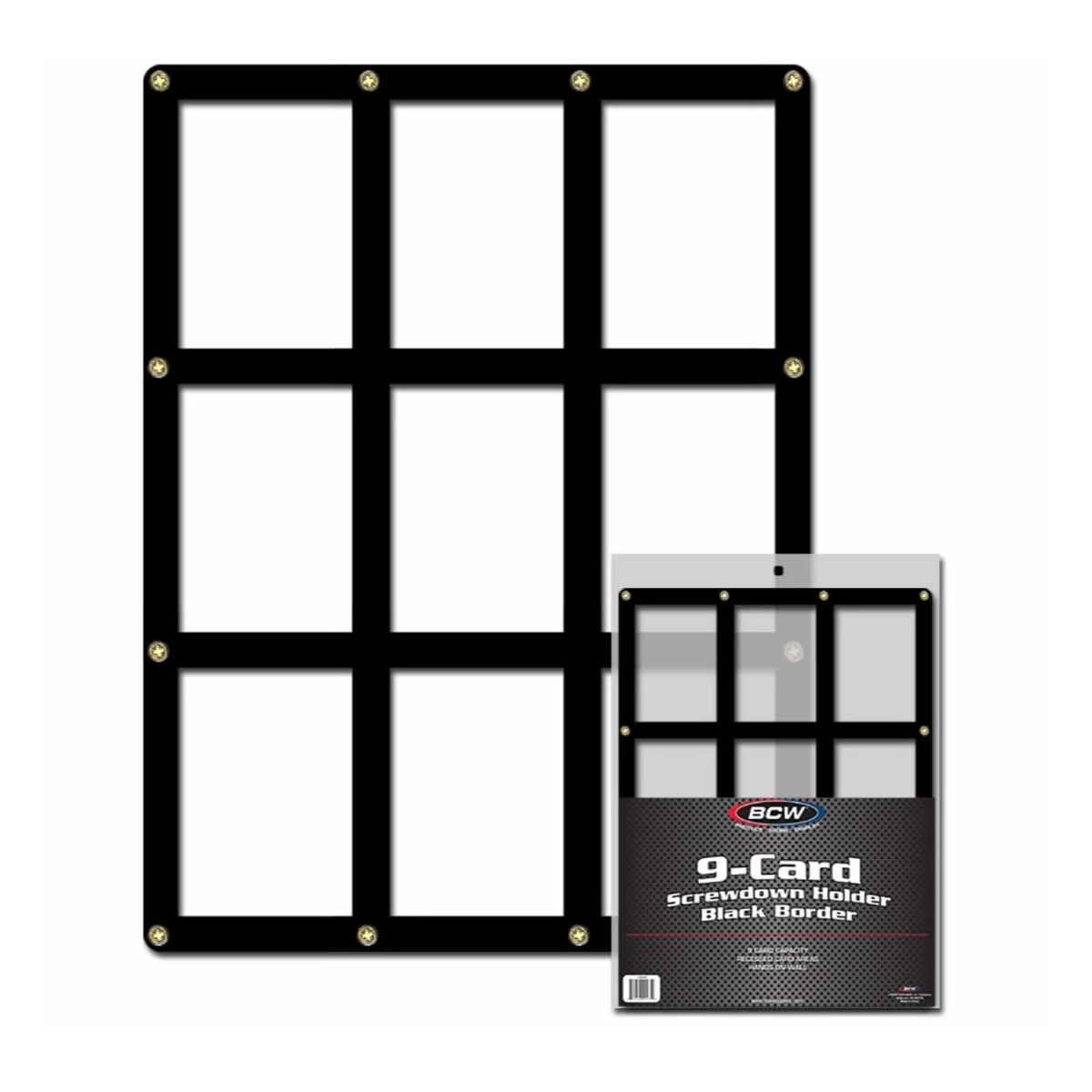BCW 9-Card Screwdown Holder Black Border 2 Pack