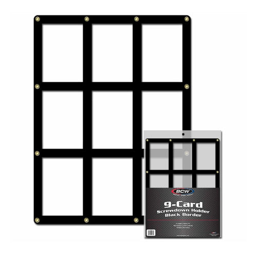 BCW 9-Card Screwdown Holder Black Border 2 Pack