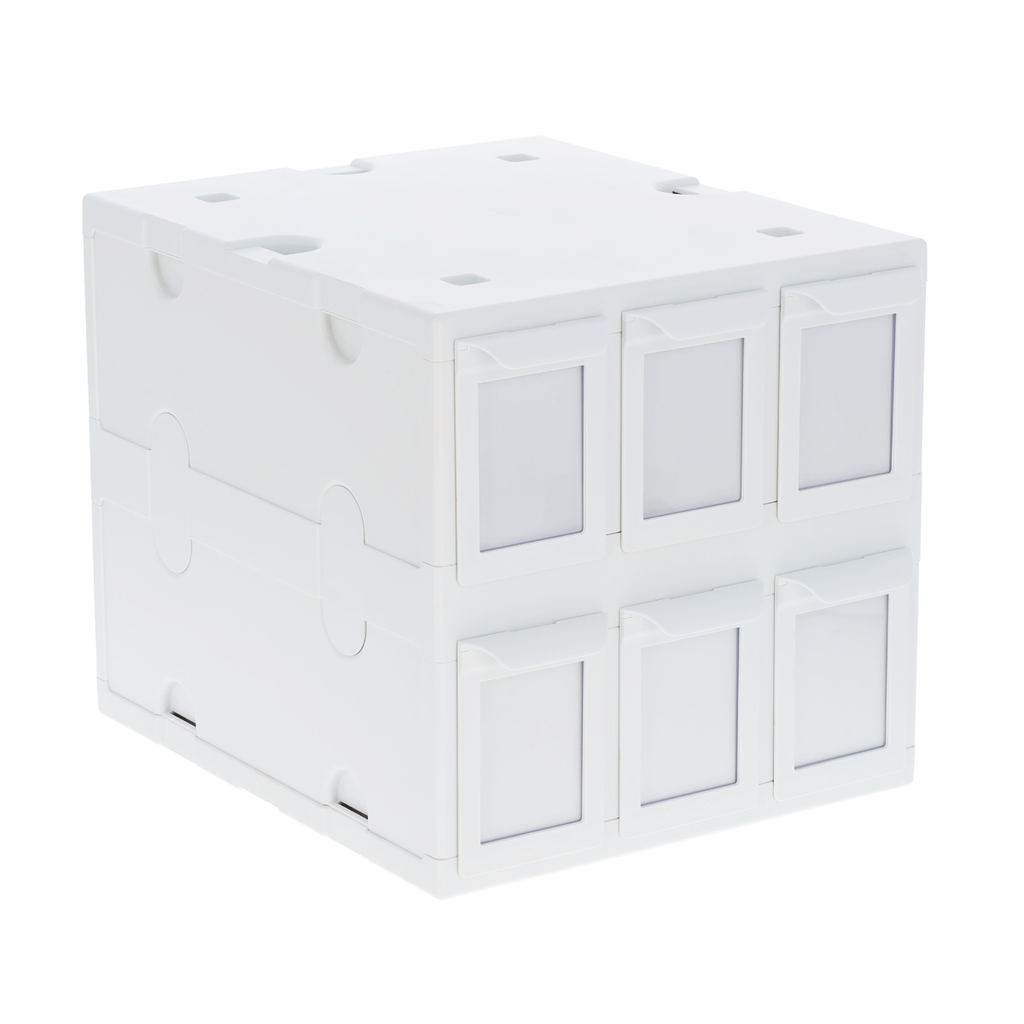 BCW 6 Drawer Card Catalog white, angled empty view