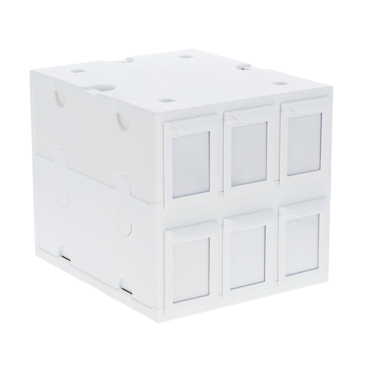 BCW 6 Drawer Card Catalog white, angled empty view